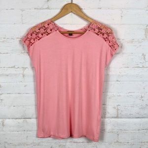 Dana Buchman Soft Lace Top Cap Sleeve Blouse